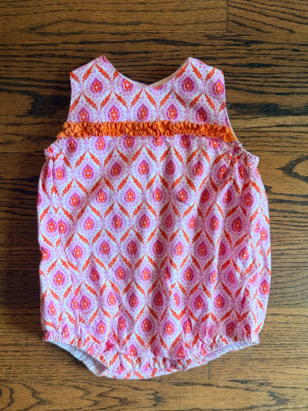 Red Beans Pink & Orange Patterned Bubble, Size 2T